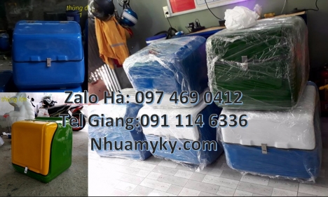Thùng giữ nhiệt xe máy, thùng chở hoa quả thùng chở hàng sau xe máy thùng giao hàng cao cấp, Thùng