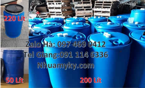 Phuy nhựa làm bè, Thùng phi nắp kín, Phuy nhựa 220 lít nắp mở Phuy nhựa 30 lít, Thùng phuy nhựa 150