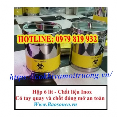 Hộp Inox Hủy Kiêm Tiêm Y Tế 6L