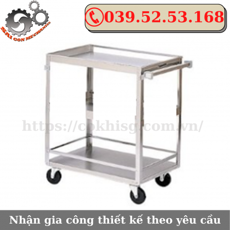XE ĐẨY INOX 2 tầng UY TÍN
