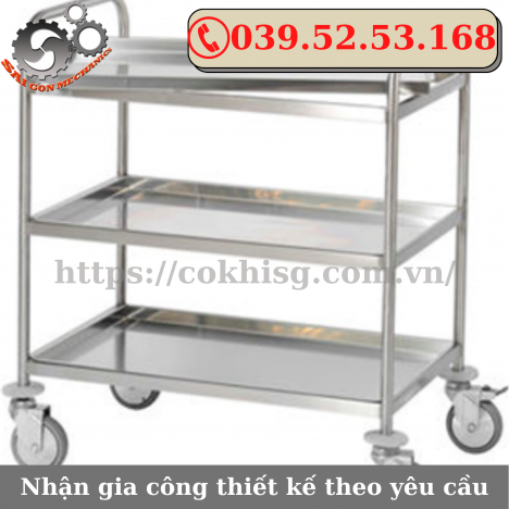 XE ĐẨY INOX 3 tầng GIÁ TÔT-CHÍNH HÃNG