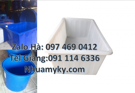 thùng nhựa xanh vuông, Thùng nhựa tròn 3000L  1100L nuôi hải sản, Thùng nhựa chữ nhật 1200l 1100l