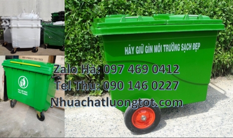 Xe chở rác công nghiệp, nơi bán xe thu gom rác 660l 1000l Xe thu gom rác 660l 1000l 3 bánh hơi Xe