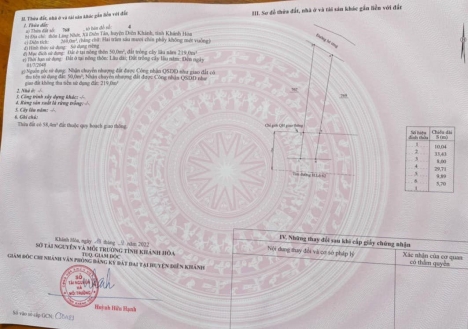 Bán Đất Hương Lộ 62 Diên Tân Diên kHánh Khánh Hòa