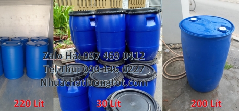 Phuy nhựa 150 lít nắp mở, Phuy nhựa xanh, Phuy nhựa làm bè, Thùng phi nắp kín, Phuy nhựa 220 lít nắp