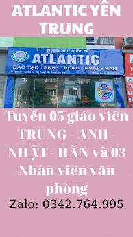 Lịch khai giảng Trung,Anh,Nhật,Hàn tại Atlantic Yên Trung