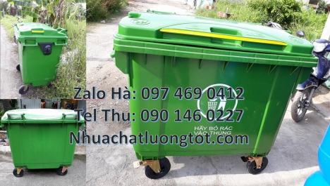Xe chở rác công nghiệp, nơi bán xe thu gom rác 660l 1000l Xe thu gom rác 660l 1000l 3 bánh hơi Xe