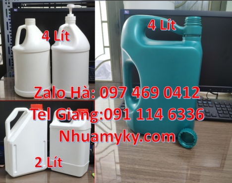 Can 2l đựng nước xả vải, can 0.5l đựng phân bón Can 0.5l vuông đựng thuốc trừ muỗi Can 1l vuông, C