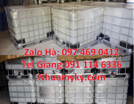 Tank nhựa 1000 Lít mới, thùng IBC cũ, bồn nhựa IBC giá rẻ Thùng nhựa 1000L hàng nhập khẩu Bồn nhựa