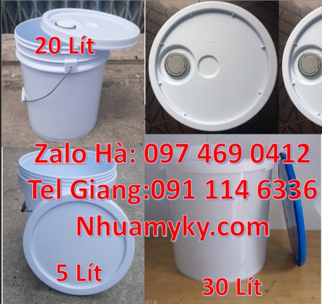 xô nhựa 3.8 lít đựng nông dược Vỏ thùng 20 lít quai nhựa, Xô nhựa 20 lít có nắp chiết rót,