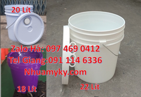 xô nhựa 3.8 lít đựng nông dược Vỏ thùng 20 lít quai nhựa, Xô nhựa 20 lít có nắp chiết rót,