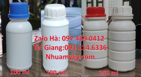 chai 30 ml đựng mẫu thử, Chai 250 ml đựng thuốc sâu, chai 250 ml đựng mẫu thử, Chai nhựa 30 ml trắng