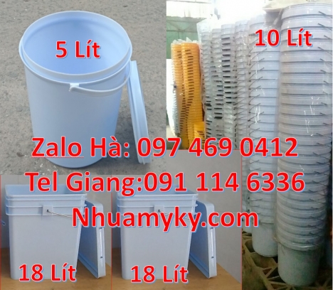 xô nhựa 3.8 lít đựng nông dược Vỏ thùng 20 lít quai nhựa, Xô nhựa 20 lít có nắp chiết rót,
