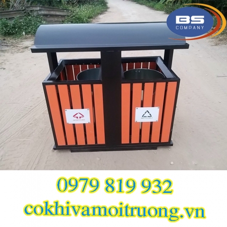 Thùng Rác 2 Ngăn Ngoài Trời