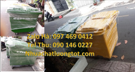 xe thu gom rác 1000L 4 bánh đúc, xe thu gom rác 3 bánh lớn, Xe thu gom rác 660 lít bánh nhỏ, nơi bán