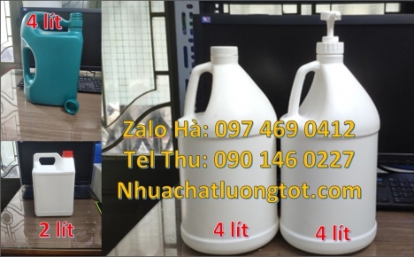 can 5l vuông Can dẹp 0.5L đựng axit, can nhựa 1L 4L đựng thực phẩm, can dẹp 0.5L đựng hóa chất, can