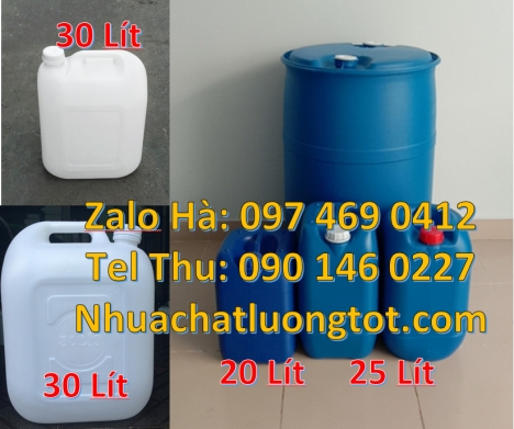 Can nhựa 25 lít vuông xanh đựng axit, can 20l giá rẻ, can 25l trắng, Can nhựa 30 lít dẹp đựng hóa ch