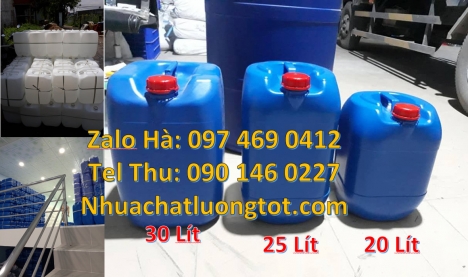 Can nhựa 25 lít vuông xanh đựng axit, can 20l giá rẻ, can 25l trắng, Can nhựa 30 lít dẹp đựng hóa ch