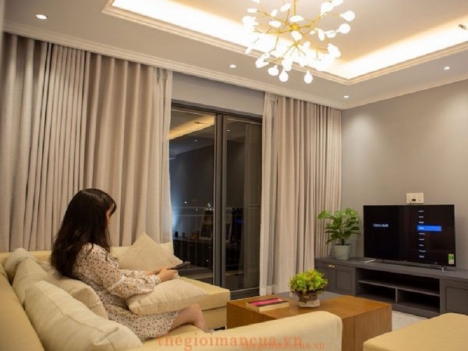 Rèm 2 lớp phòng khách chống nắng