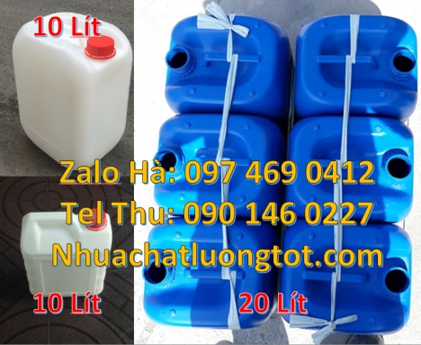 Can nhựa 25 lít vuông xanh đựng axit, can 20l giá rẻ, can 25l trắng, Can nhựa 30 lít dẹp đựng hóa ch