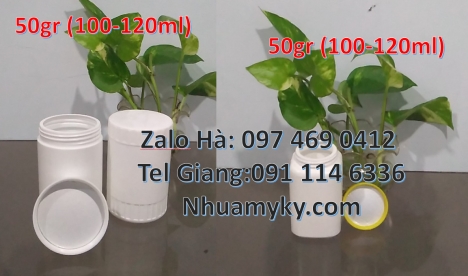 hũ 100 gram đựng nông sản Hũ 50 gr, hũ 50gr, hũ pet 200g, hũ nhựa đựng gia vị 200gr, Hũ 50 gr garent