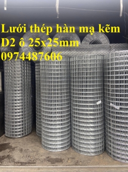 Lưới thép hàn cuộn mạ kẽm D2 a25x25mm . Khổ 1mx30m, 1.2mx30m