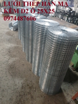 Lưới thép hàn cuộn mạ kẽm D2 a25x25mm . Khổ 1mx30m, 1.2mx30m