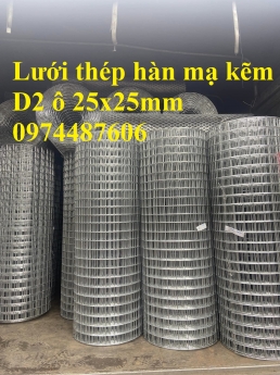 Lưới thép hàn cuộn mạ kẽm D2 a25x25mm . Khổ 1mx30m, 1.2mx30m