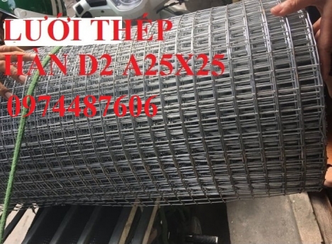 Lưới thép hàn cuộn mạ kẽm D2 a25x25mm . Khổ 1mx30m, 1.2mx30m