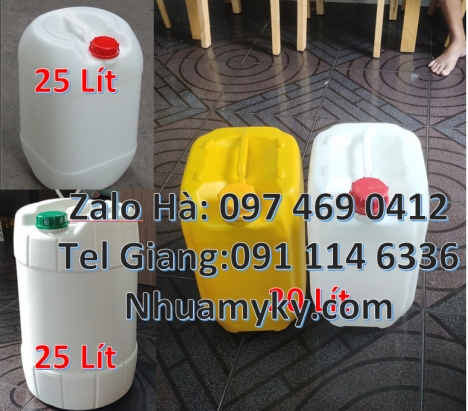 can nhựa giá rẻ hcm, can 20l dày trắng, can 25l xanh Cung cấp sỉ can 25l, Can nhựa 30 lít đựng phân