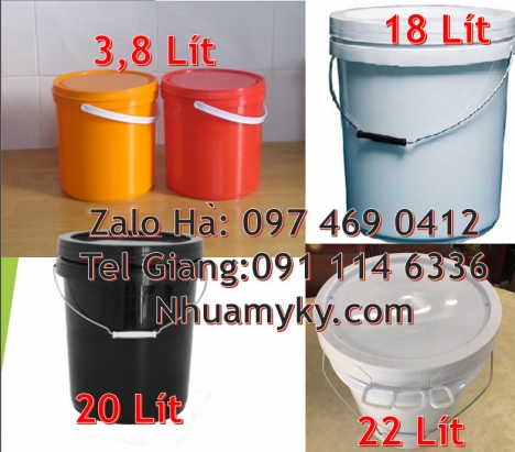 Xô nhựa 22l đựng sơn, vỏ thùng sơn 1l, Thùng nhựa, Thùng nhựa 19l giá rẻ. Vỏ thùng sơn 3,8 lít, Vỏ