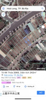 bán lô biệt thự 242m2 dê tại bàn hòa long tp bà rịa