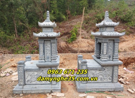Lắp Đặt Mộ Hai Mái Bằng Đá Đẹp Tại Kinh Môn Hải Dương
