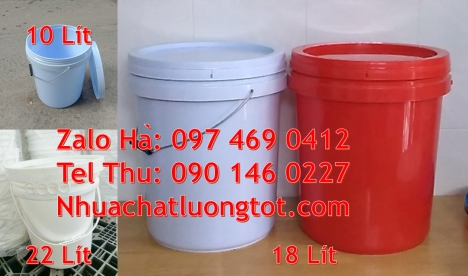 Vỏ thùng sơn giá rẻ, Xô nhựa nắp rót 18 lít, thùng nhựa vuông 18 lít, Xô nhựa Vỏ thùng đựng s
