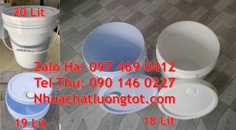 Vỏ thùng sơn giá rẻ, Xô nhựa nắp rót 18 lít, thùng nhựa vuông 18 lít, Xô nhựa Vỏ thùng đựng s