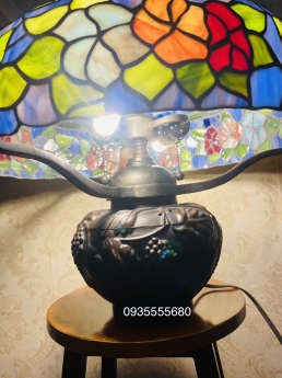 Giao lưu đèn bàn hình nấm hoa dơn xanh
