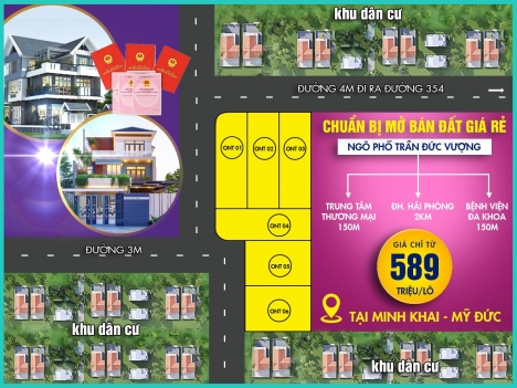 Chuẩn bị mở bán ô đất sổ đỏ chính chủ gần ngay chợ Thái Mỹ Đức An Lão Hải Phòng, là cửa ngõ đi vào