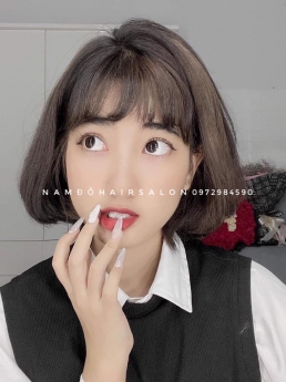 Tóc Salon Uốn Cụp Tóc Ngắn Mái Lệch Đẹp Giá Rẻ Hoài Đức - Nam Đỗ Hair Salon