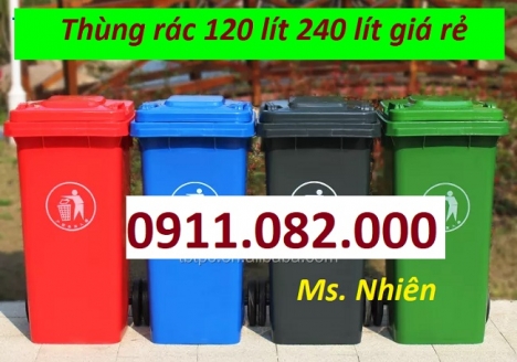 Thùng rác màu xanh giá rẻ- lh 0911082000 tư vấn thùng rác 120L 240L 660L giá  rẻ sỉ lẻ