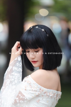 Tóc Salon Uốn Cụp Tóc Ngắn Mái Lệch Đẹp Giá Rẻ Hoài Đức - Nam Đỗ Hair Salon