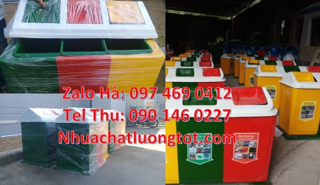 Thùng rác 2 ngăn 40L uy tín, thùng đựng rác nắp lật giá rẻ, Thùng rác nhựa nắp lật bộ 3, thùng rác n