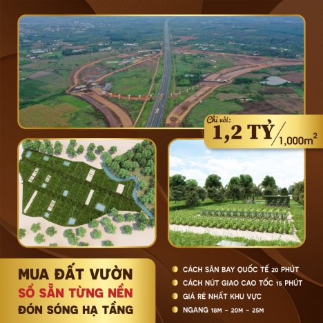 Bán đất vườn 1000m2 xã Xuân Tây Cẩm Mỹ Đồng Nai