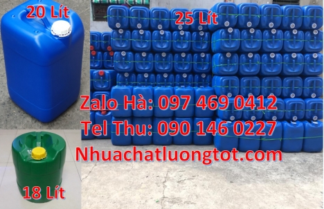 Can dẹp 30l đựng sữa tươi, Can nhựa 20l hdpe, Can nhựa 25 lít đựng nông dược. Can 10 đựng axit. Can