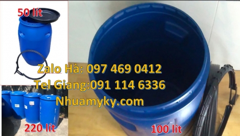 Thùng phuy 220 lít nắp kín đựng hóa chất, Thùng phuy 220 lít nắp mở đựng bột ngô. Thùng Phuy 120 lít