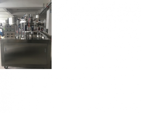 Máy chiết rót và dán đáy tuýp nhựa, máy dán tuýp dầu nhớt, máy dán tuýp sữa rửa mặt