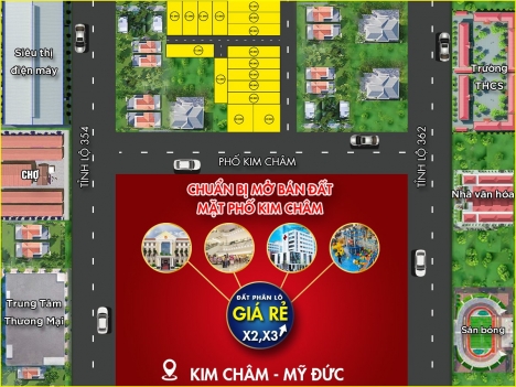 Chuẩn bị mở bán ô đất ngay làn 2 phố Kim Châm cách mặt phố chính 20m. Đường nhựa rộng 8m nằm cạnh