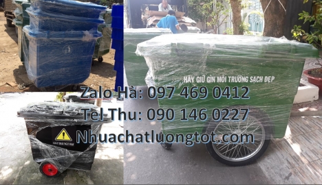 bán sỉ xe rác 660l Xe chở rác 1000l giá rẻ, Xe rác nhựa composite, Xe gom rác 660l, xe gom rác thải