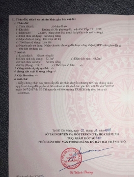 Bán Nhà Đường Số 30, Phường 6, Gần Chợ An Nhơn, 22m2, 2 Tầng, Shr