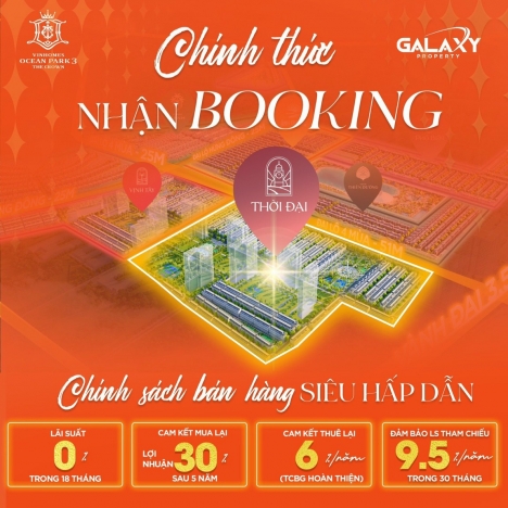 Chính sách bán hàng siêu hấp dẫn dành cho NĐT tại Vinhomes Ocean Park3 - The Crown.