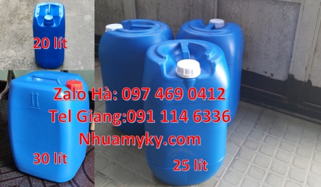 can 20l vuông xanh, can 25l xanh Bán Can 20 lít đựng hóa chất can 20l giá rẻ can 25l trắng, can nh
